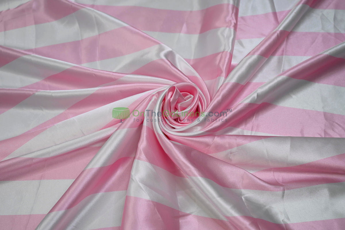 2" Stripe Charmeuse Satin Print Table Runners