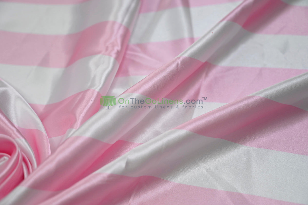 2" Stripe Charmeuse Satin Print Table Runners