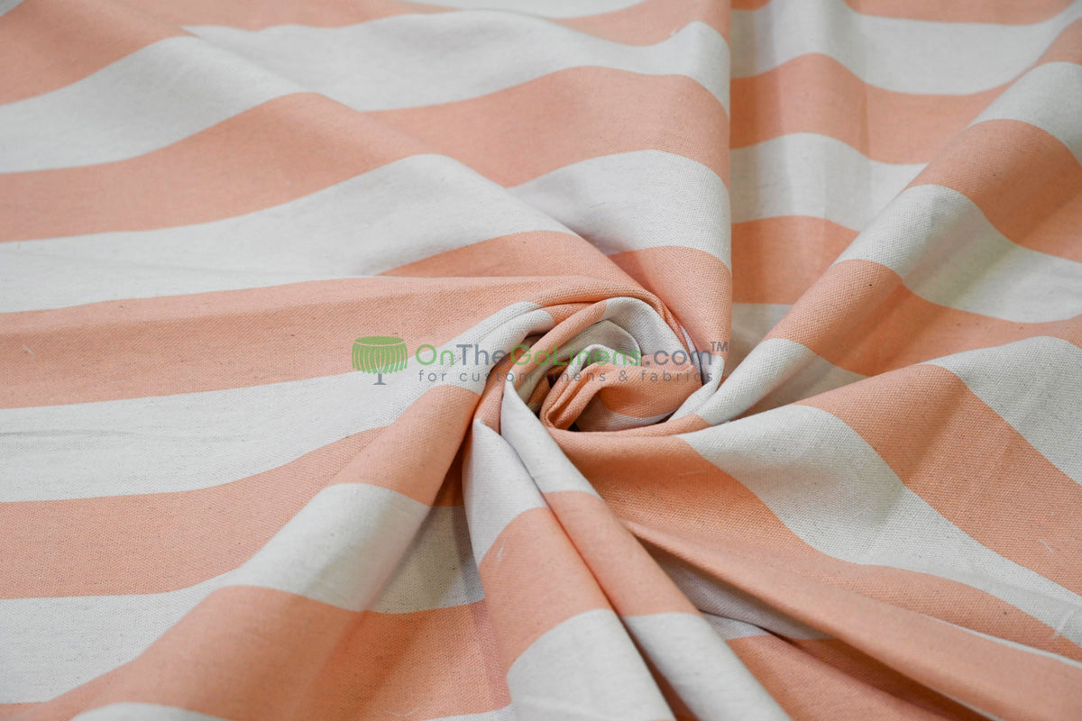 100% Cotton Canvas 2" Stripe Fabric | Sold by the Yard | Four Colors Available | 60" Wide |