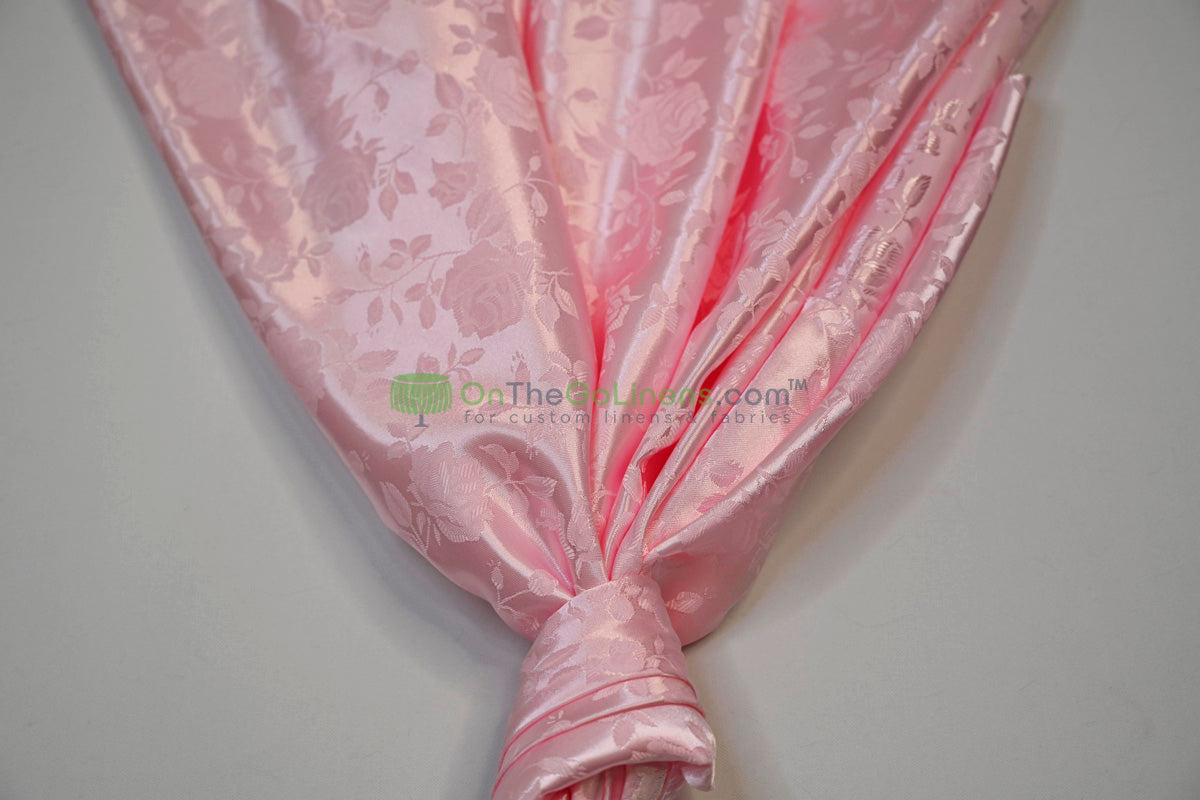 Floral Jacquard Satin Fabric by the Yard | Isabella Floral Jacquard | 60 Wide | Rose Jacquard Satin Fabric |