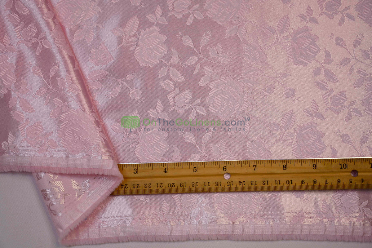 Floral Jacquard Satin Table Linens Isabella Floral Jacquard
