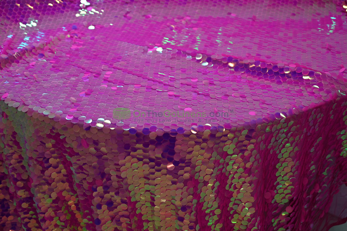 Payette Sequins Table Linens | Paillette Fish Scale Sequins Tablecloths | Multiple Colors |