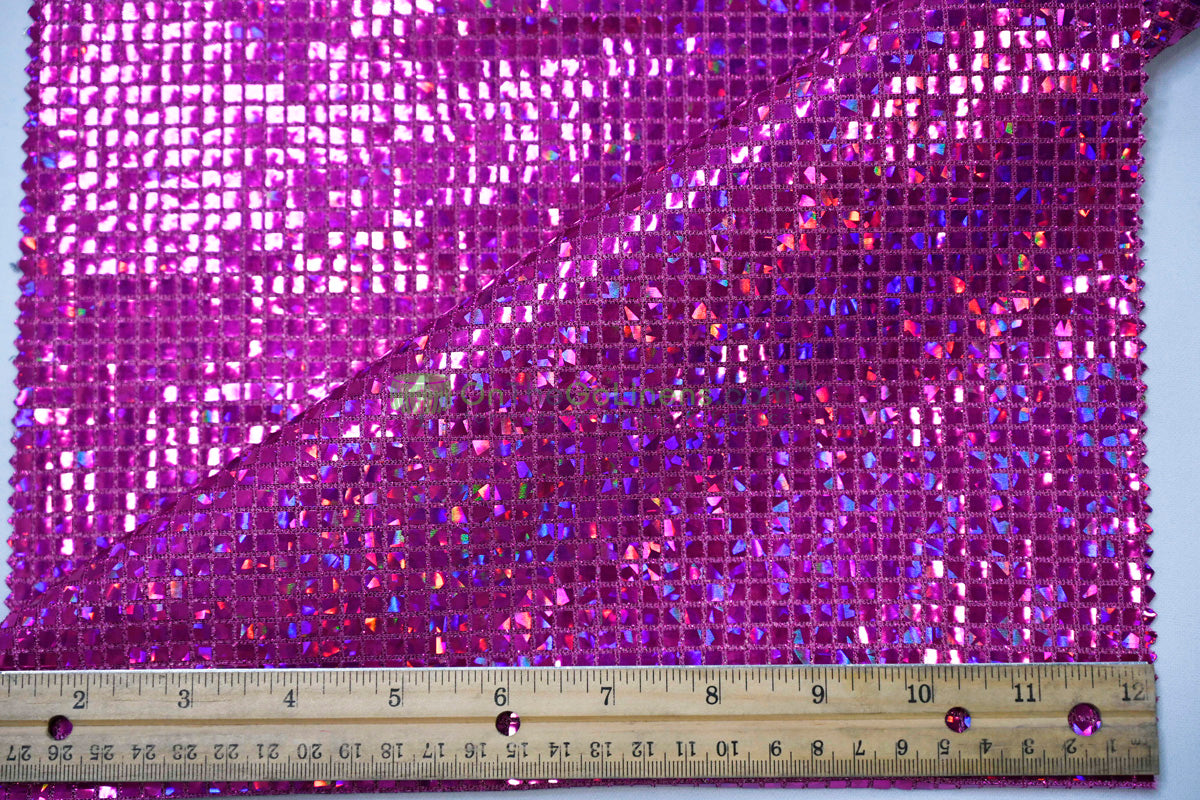 Holographic Mini Square Sequins Fabric | 54” Wide | Lightweight Sparkle for Costumes & Dancewear