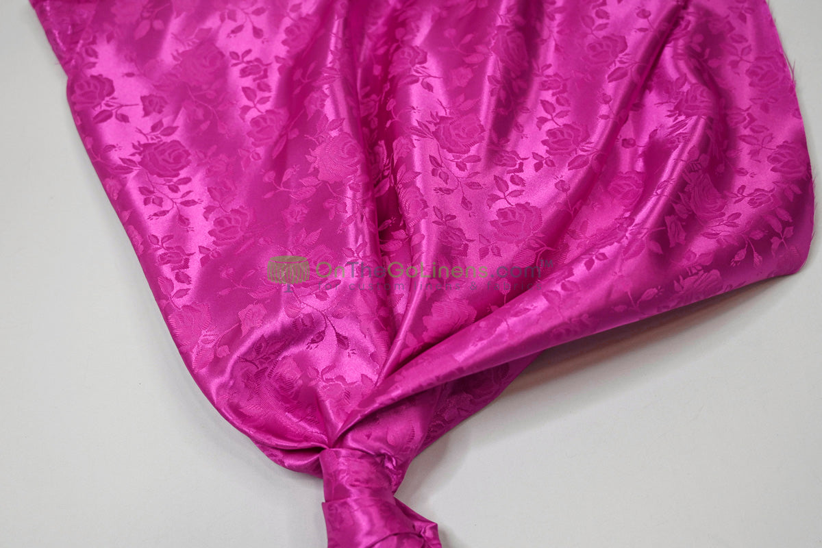 Floral Jacquard Satin Fabric by the Yard | Isabella Floral Jacquard | 60 Wide | Rose Jacquard Satin Fabric |