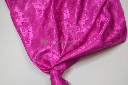 Floral Jacquard Satin Fabric by the Yard | Isabella Floral Jacquard | 60 Wide | Rose Jacquard Satin Fabric |