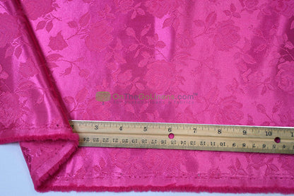 Floral Jacquard Satin Fabric by the Yard | Isabella Floral Jacquard | 60 Wide | Rose Jacquard Satin Fabric |
