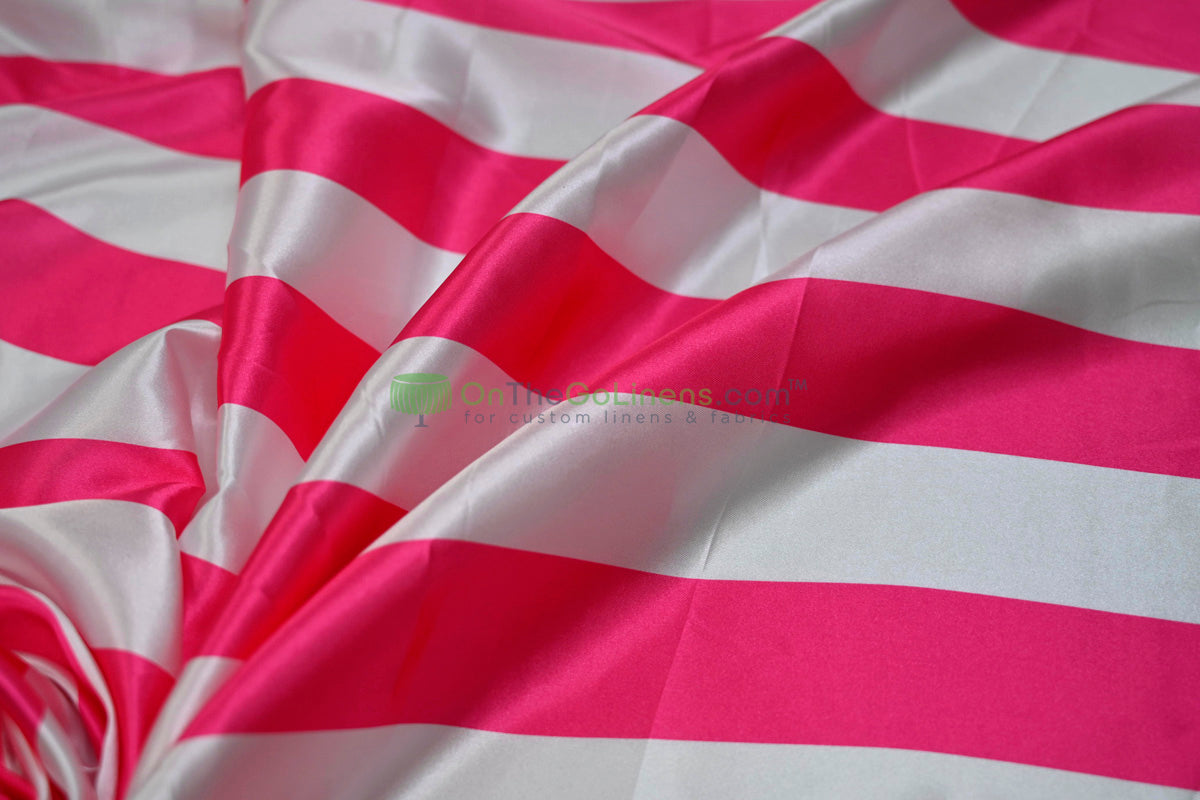 2" Stripe Charmeuse Satin Print Table Runners