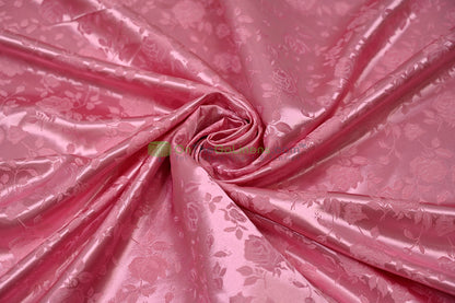 Floral Jacquard Satin Fabric by the Yard | Isabella Floral Jacquard | 60 Wide | Rose Jacquard Satin Fabric |