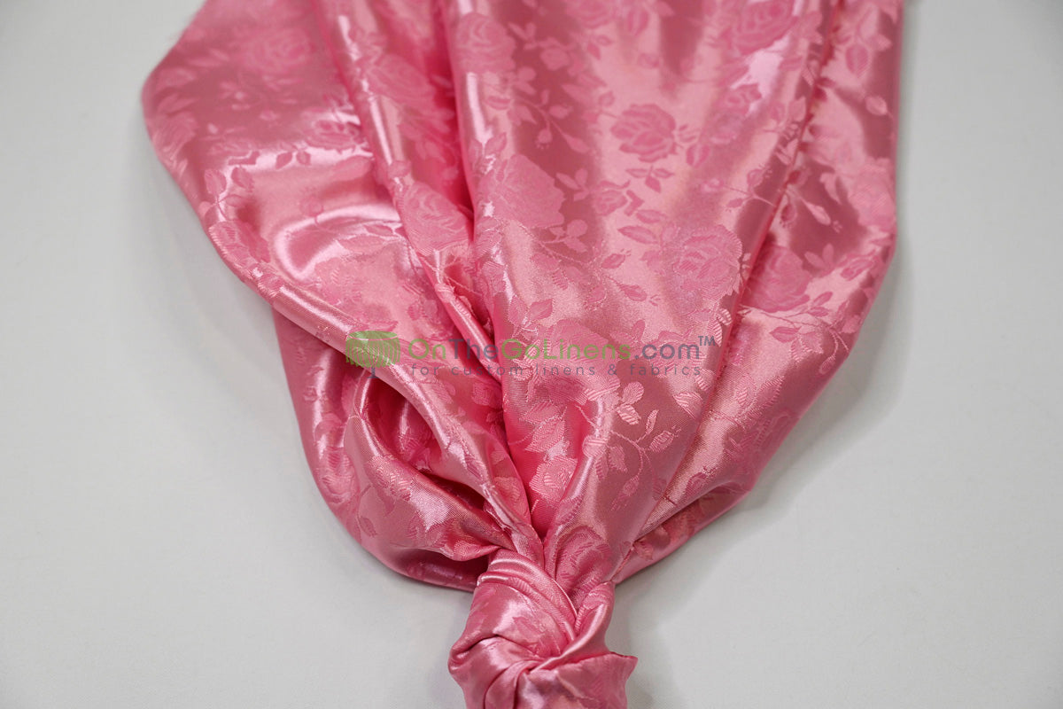Floral Jacquard Satin Fabric by the Yard | Isabella Floral Jacquard | 60 Wide | Rose Jacquard Satin Fabric |