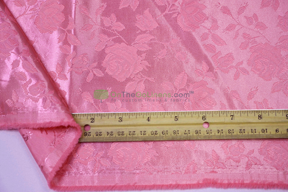 Floral Jacquard Satin Fabric by the Yard | Isabella Floral Jacquard | 60 Wide | Rose Jacquard Satin Fabric |