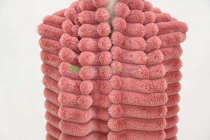 Striped Rabbit Fur Fabric by the Yard | Ultra-Soft Plush Faux Fur | 64/66” Wide | Available in Multiple Colors