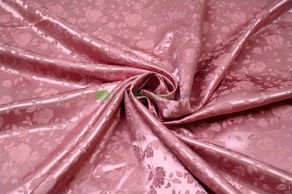 Floral Jacquard Satin Fabric by the Yard | Isabella Floral Jacquard | 60 Wide | Rose Jacquard Satin Fabric |