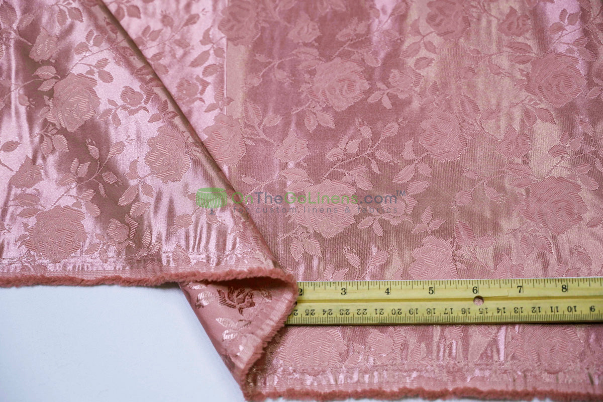 Floral Jacquard Satin Fabric by the Yard | Isabella Floral Jacquard | 60 Wide | Rose Jacquard Satin Fabric |