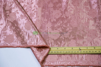 Floral Jacquard Satin Fabric by the Yard | Isabella Floral Jacquard | 60 Wide | Rose Jacquard Satin Fabric |