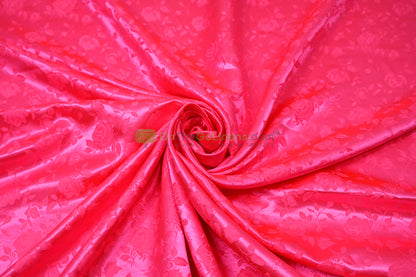 Floral Jacquard Satin Fabric by the Yard | Isabella Floral Jacquard | 60 Wide | Rose Jacquard Satin Fabric |
