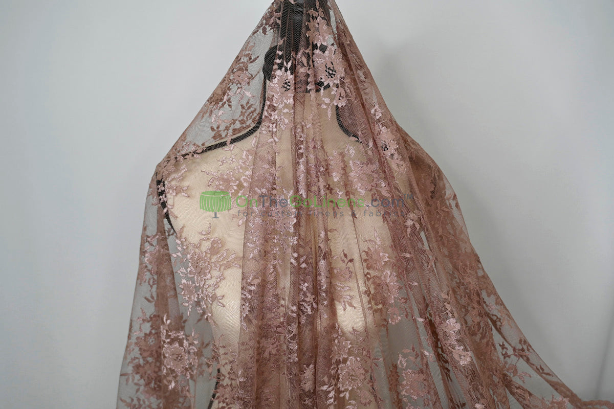 Chantilly Lace Fabric | Elegant Floral Lace | Lightweight & Sheer | Ideal for Bridal & Evening Wear