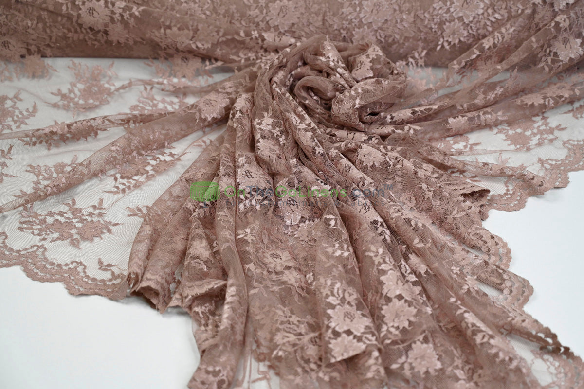 Chantilly Lace Fabric | Elegant Floral Lace | Lightweight & Sheer | Ideal for Bridal & Evening Wear