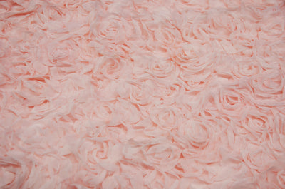 Sheer Rose Garden Fabric by the Yard | Soft Chiffon 3d Lace Fabric | 52" Wide | White, Ivory, Champagne, Blush |