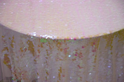 Payette Sequins Table Linens | Paillette Fish Scale Sequins Tablecloths | Multiple Colors |