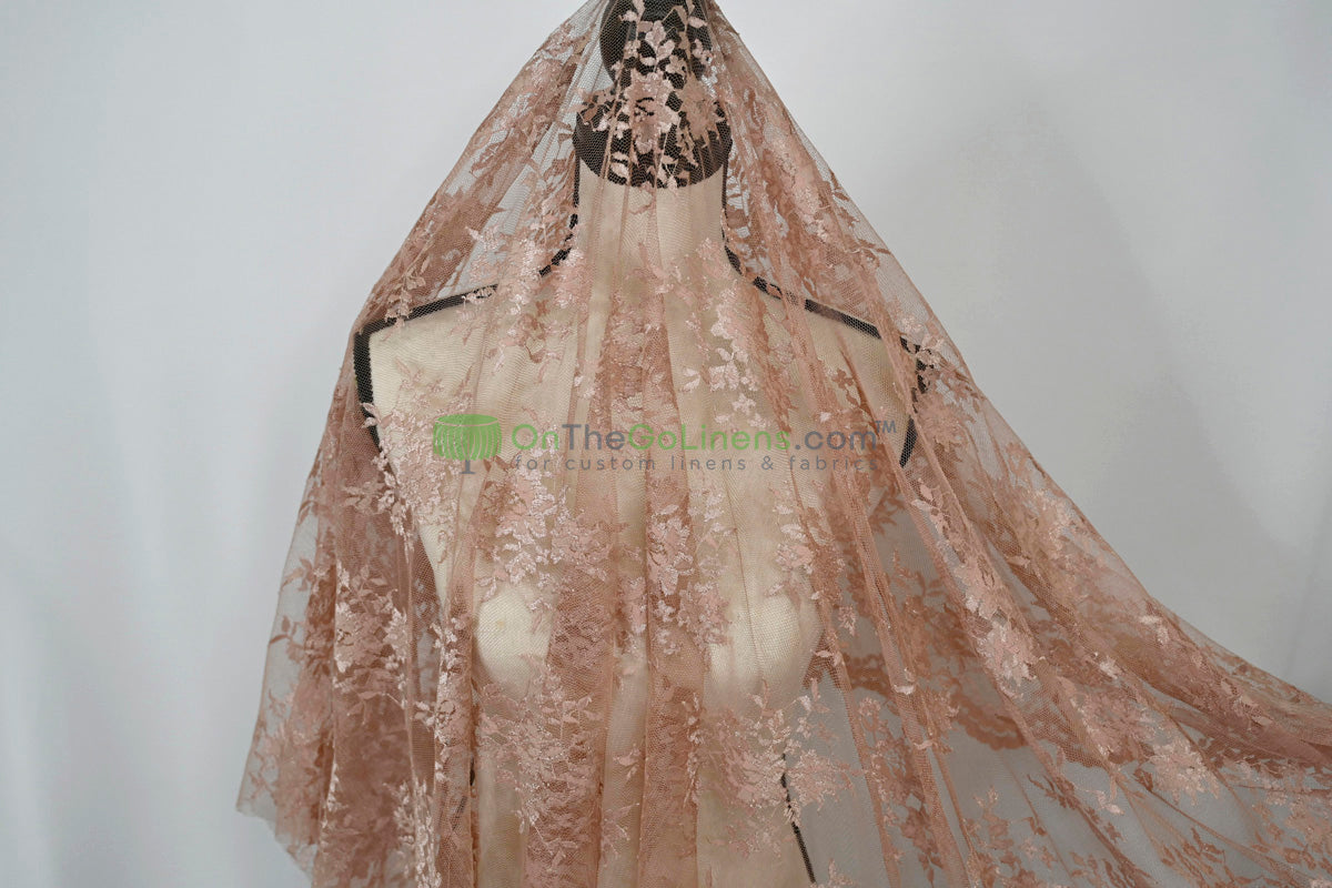Chantilly Lace Fabric | Elegant Floral Lace | Lightweight & Sheer | Ideal for Bridal & Evening Wear