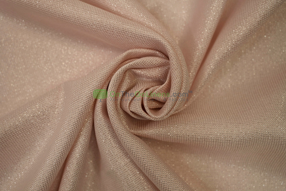 Metallic Vintage Linen Fabric by the Yard | Metallic Burlap Fabric | 60" Wide | 100% Polyester |