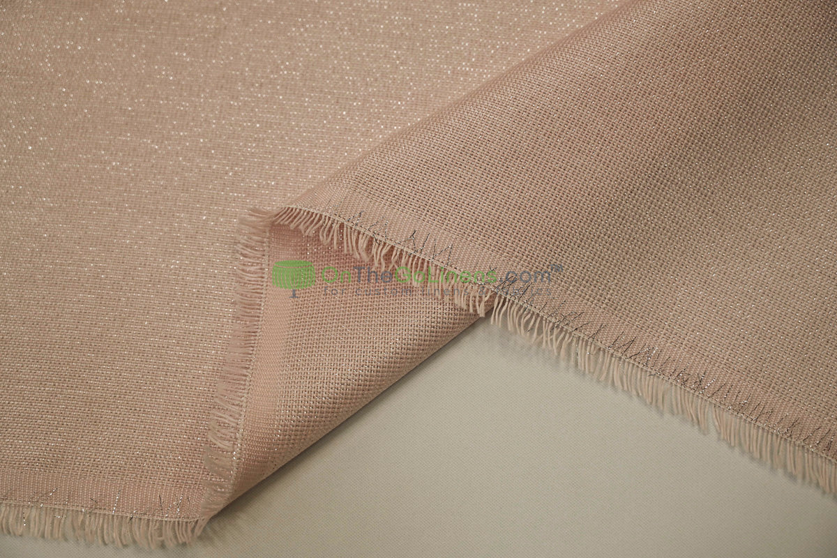 Metallic Vintage Linen Fabric by the Yard | Metallic Burlap Fabric | 60" Wide | 100% Polyester |