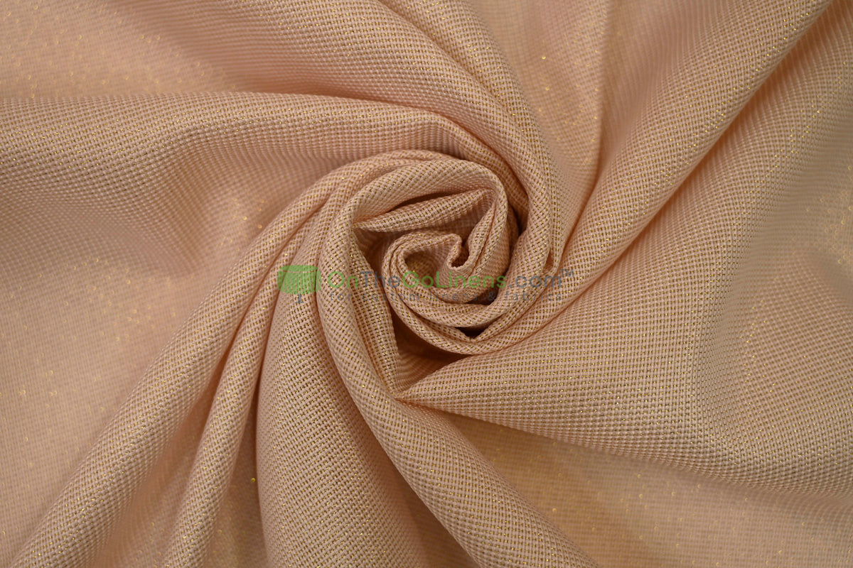 Metallic Vintage Linen Fabric by the Yard | Metallic Burlap Fabric | 60" Wide | 100% Polyester |