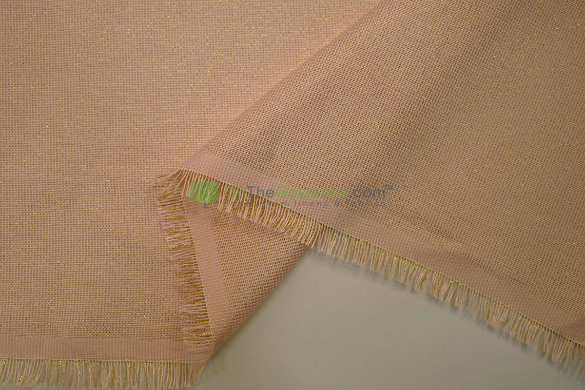 Metallic Vintage Linen Fabric by the Yard | Metallic Burlap Fabric | 60" Wide | 100% Polyester |