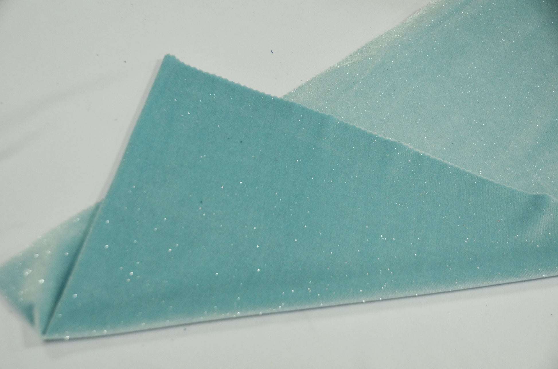 Baby Blue Glitter Stretch Velvet