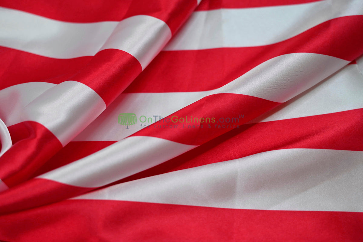 2" Stripe Charmeuse Satin Print Table Runners