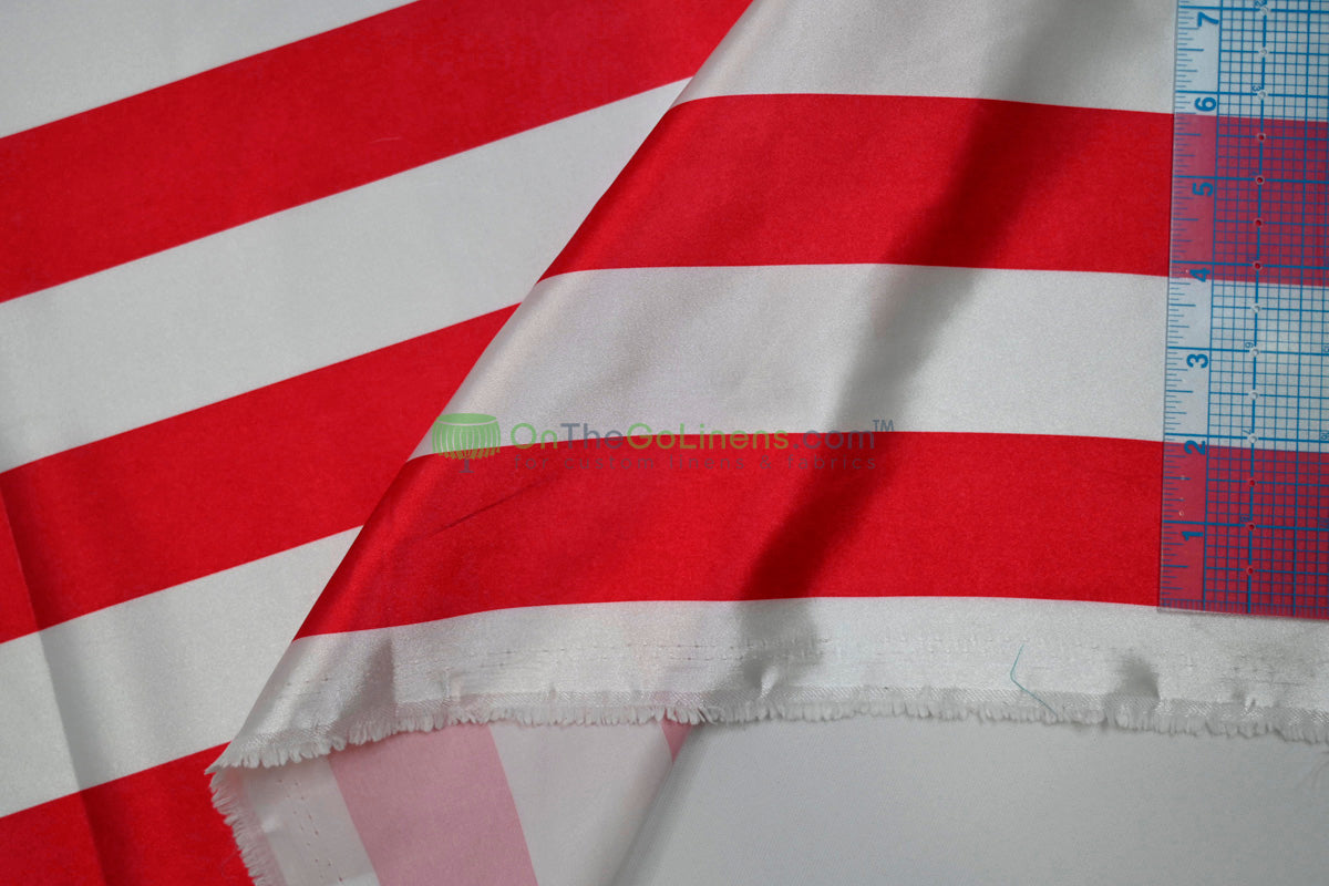 2" Stripe Charmeuse Satin Print Table Runners