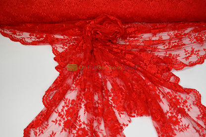 Chantilly Lace Fabric | Elegant Floral Lace | Lightweight & Sheer | Ideal for Bridal & Evening Wear