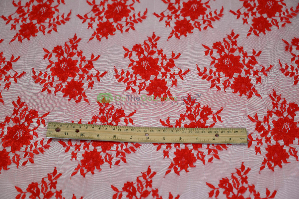 Chantilly Lace Fabric | Elegant Floral Lace | Lightweight & Sheer | Ideal for Bridal & Evening Wear