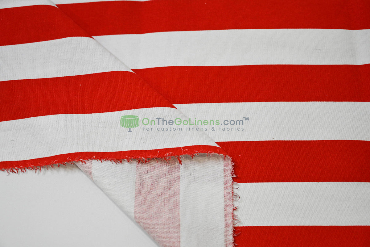 100% Cotton Canvas 2" Stripe Fabric | Sold by the Yard | Four Colors Available | 60" Wide |