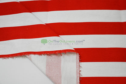 100% Cotton Canvas 2" Stripe Fabric | Sold by the Yard | Four Colors Available | 60" Wide |