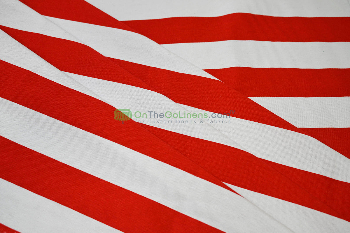 100% Cotton Canvas 2" Stripe Fabric | Sold by the Yard | Four Colors Available | 60" Wide |