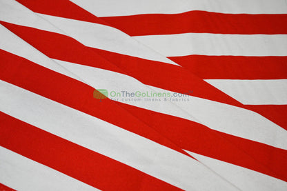 100% Cotton Canvas 2" Stripe Fabric | Sold by the Yard | Four Colors Available | 60" Wide |