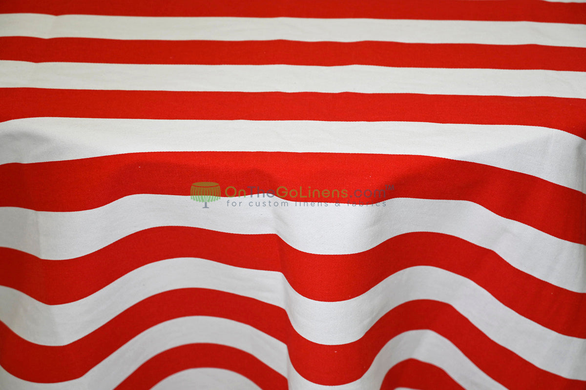 100% Cotton Canvas 2" Stripe Fabric | Sold by the Yard | Four Colors Available | 60" Wide |