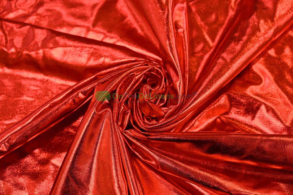 Foil Spandex Lame Fabric | Metallic Spandex Fabric by the Yard | 60" Wide | 96% Polyester 4% Spandex |
