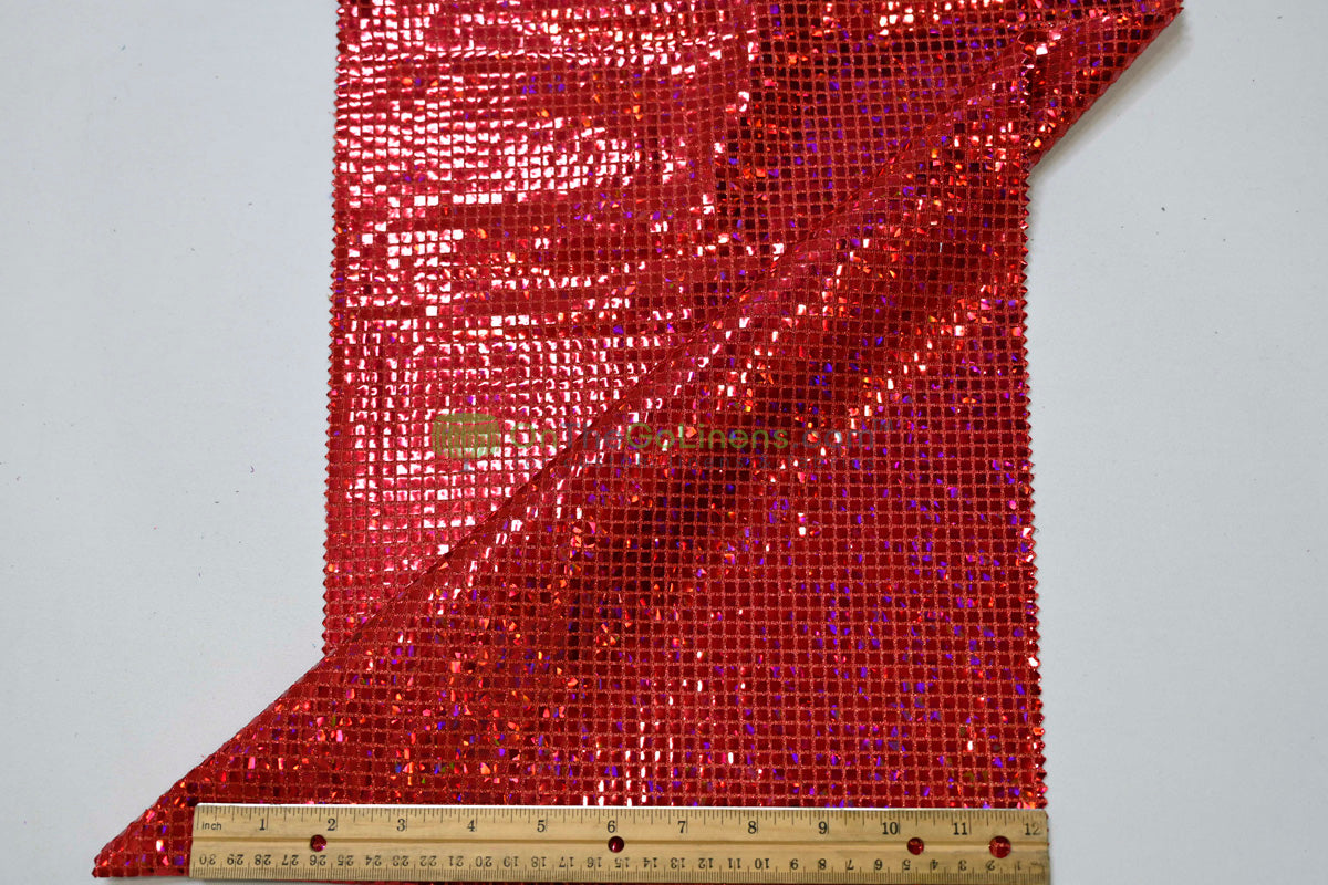 Holographic Mini Square Sequins Fabric | 54” Wide | Lightweight Sparkle for Costumes & Dancewear