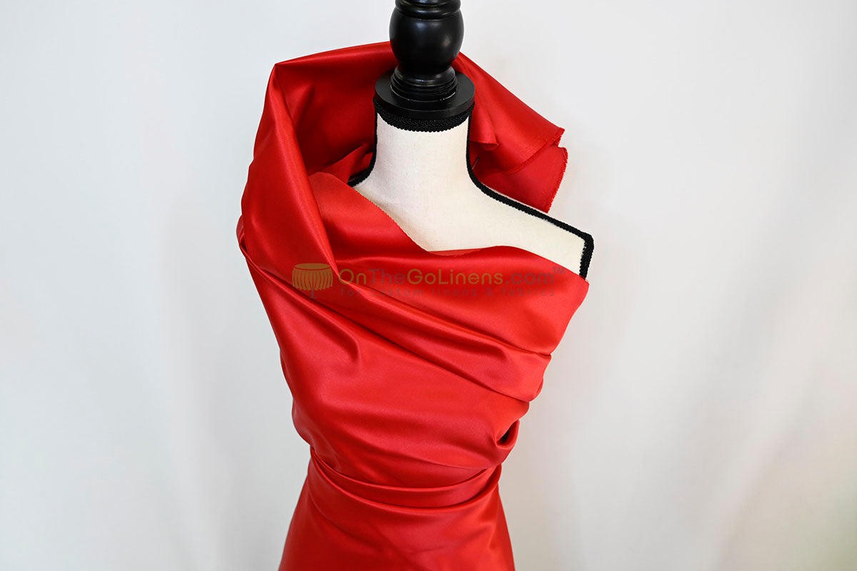 Lamour Satin Fabric by the Yard & Bolt | 100% Polyester Semi Dull Heavy Satin Fabric | 60" Wide | Multiple Colors |