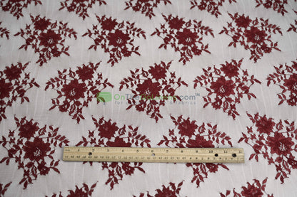 Chantilly Lace Fabric | Elegant Floral Lace | Lightweight & Sheer | Ideal for Bridal & Evening Wear