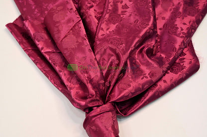 Floral Jacquard Satin Fabric by the Yard | Isabella Floral Jacquard | 60 Wide | Rose Jacquard Satin Fabric |