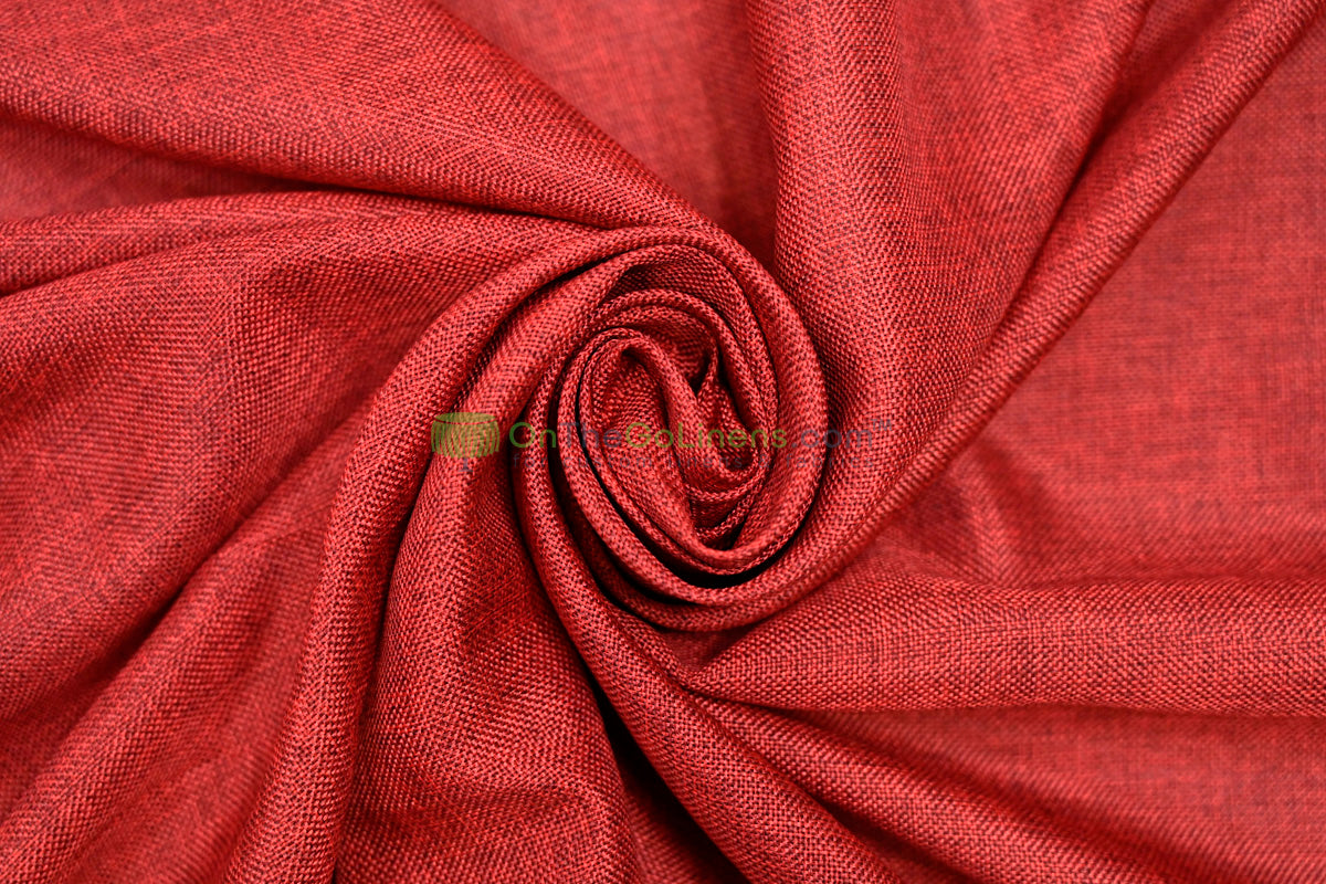 Vintage Linen Event Drapery Panels | Imitation Burlap Curtains | Washable 100% Polyester Burlap |