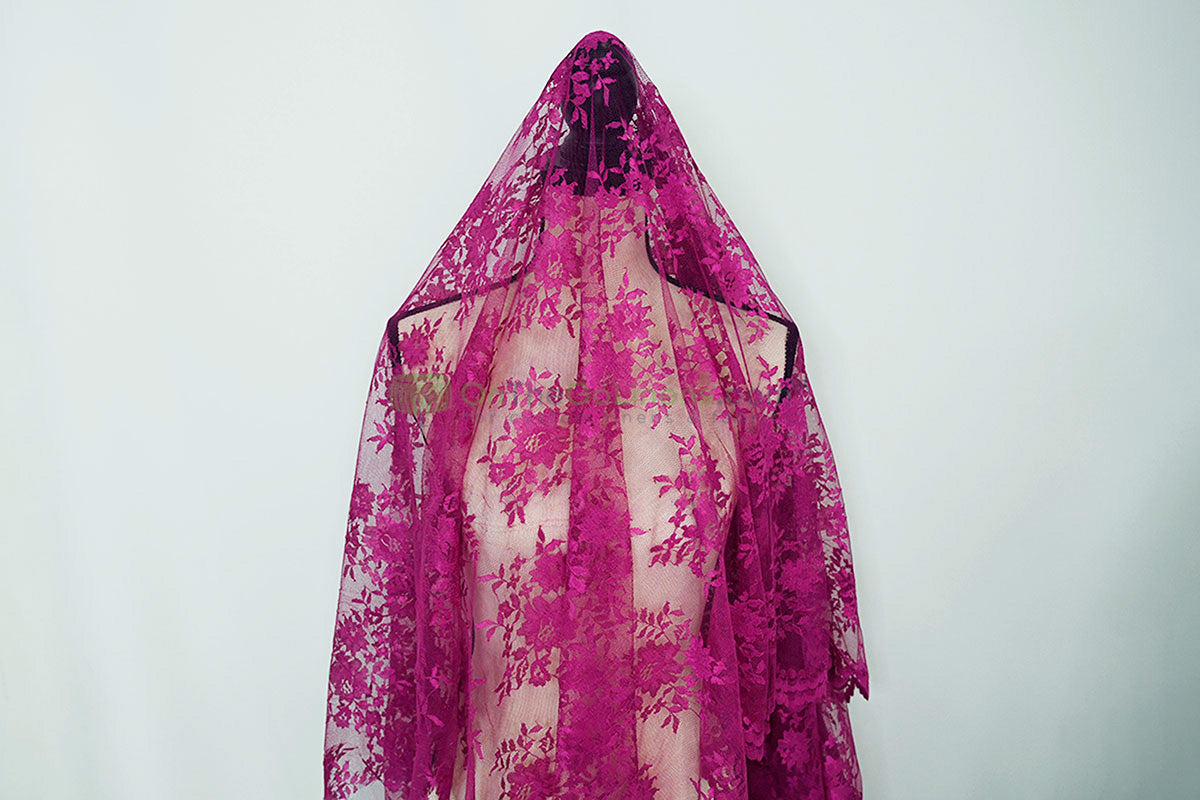 Chantilly Lace Fabric | Elegant Floral Lace | Lightweight & Sheer | Ideal for Bridal & Evening Wear