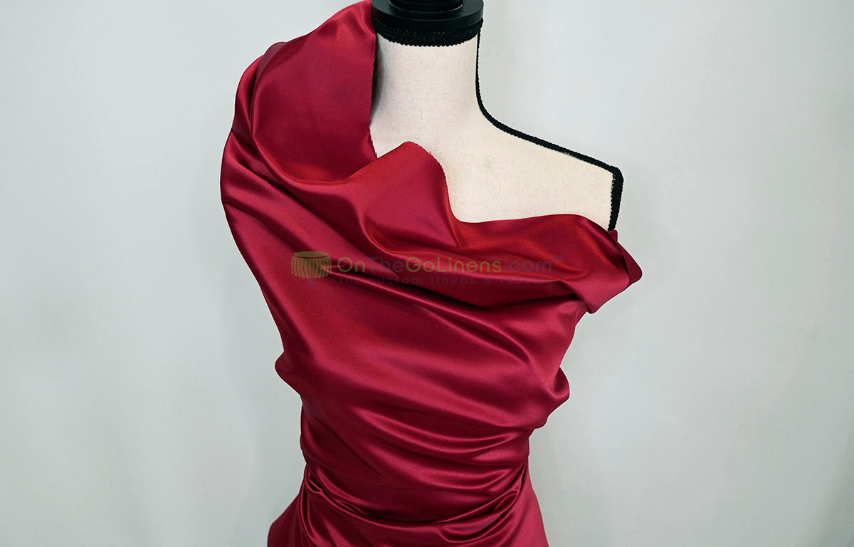Lamour Satin Fabric by the Yard & Bolt | 100% Polyester Semi Dull Heavy Satin Fabric | 60" Wide | Multiple Colors |