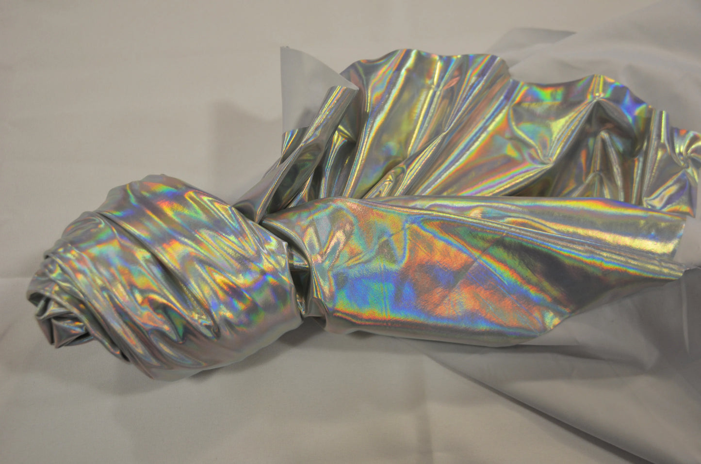 Foil Hologram Silver Spandex