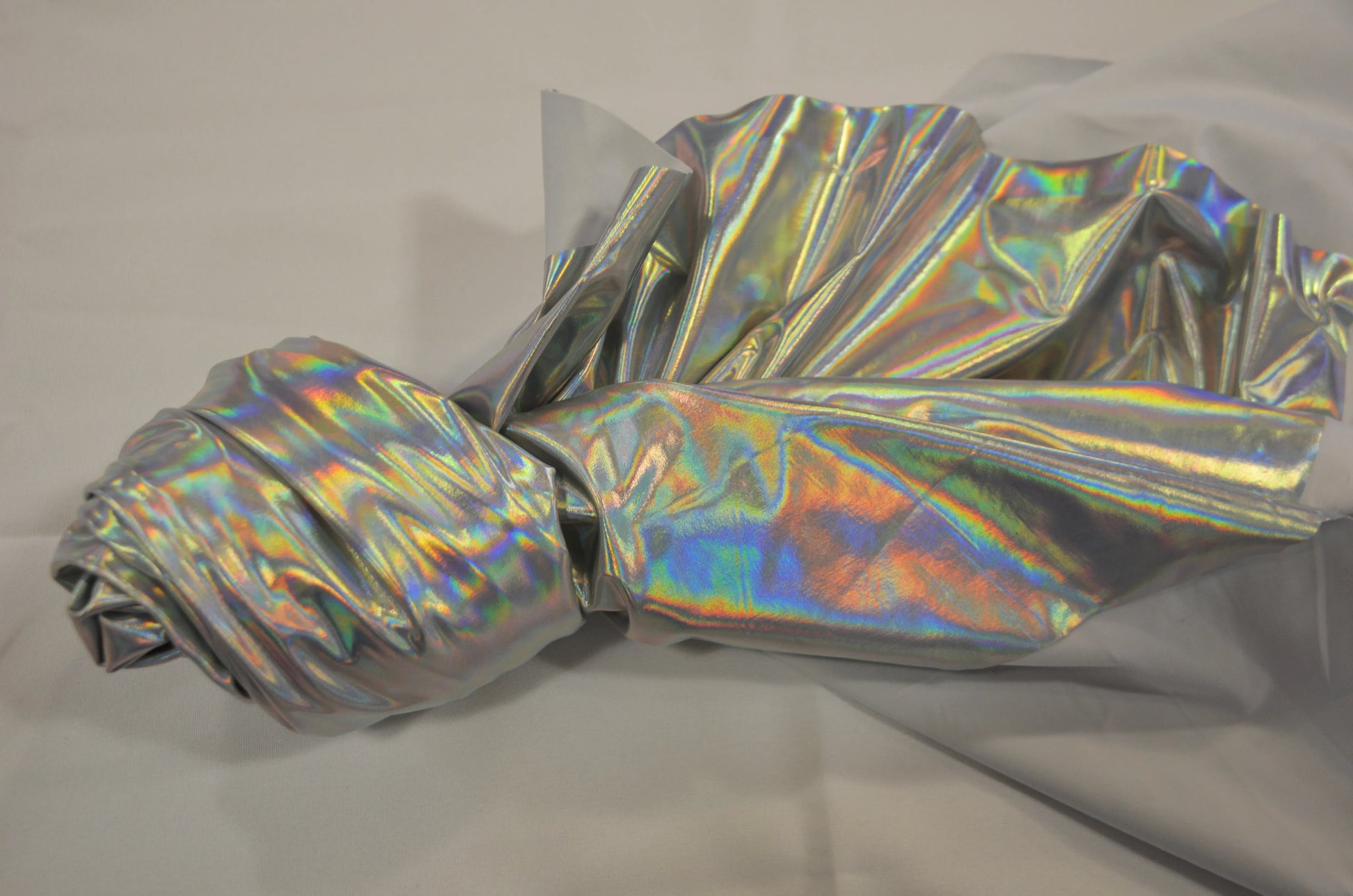 Foil Hologram Silver Spandex