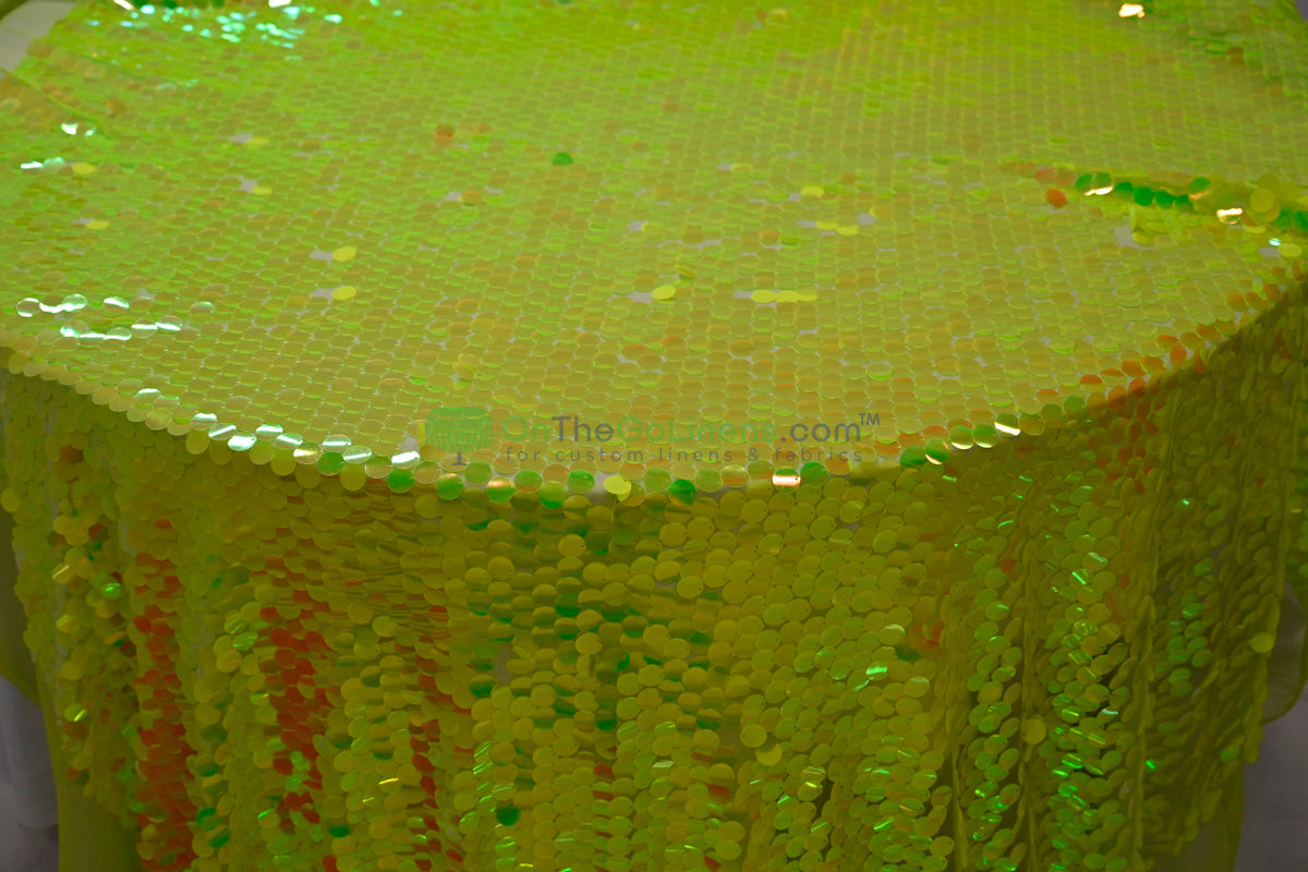 Payette Sequins Table Linens | Paillette Fish Scale Sequins Tablecloths | Multiple Colors |