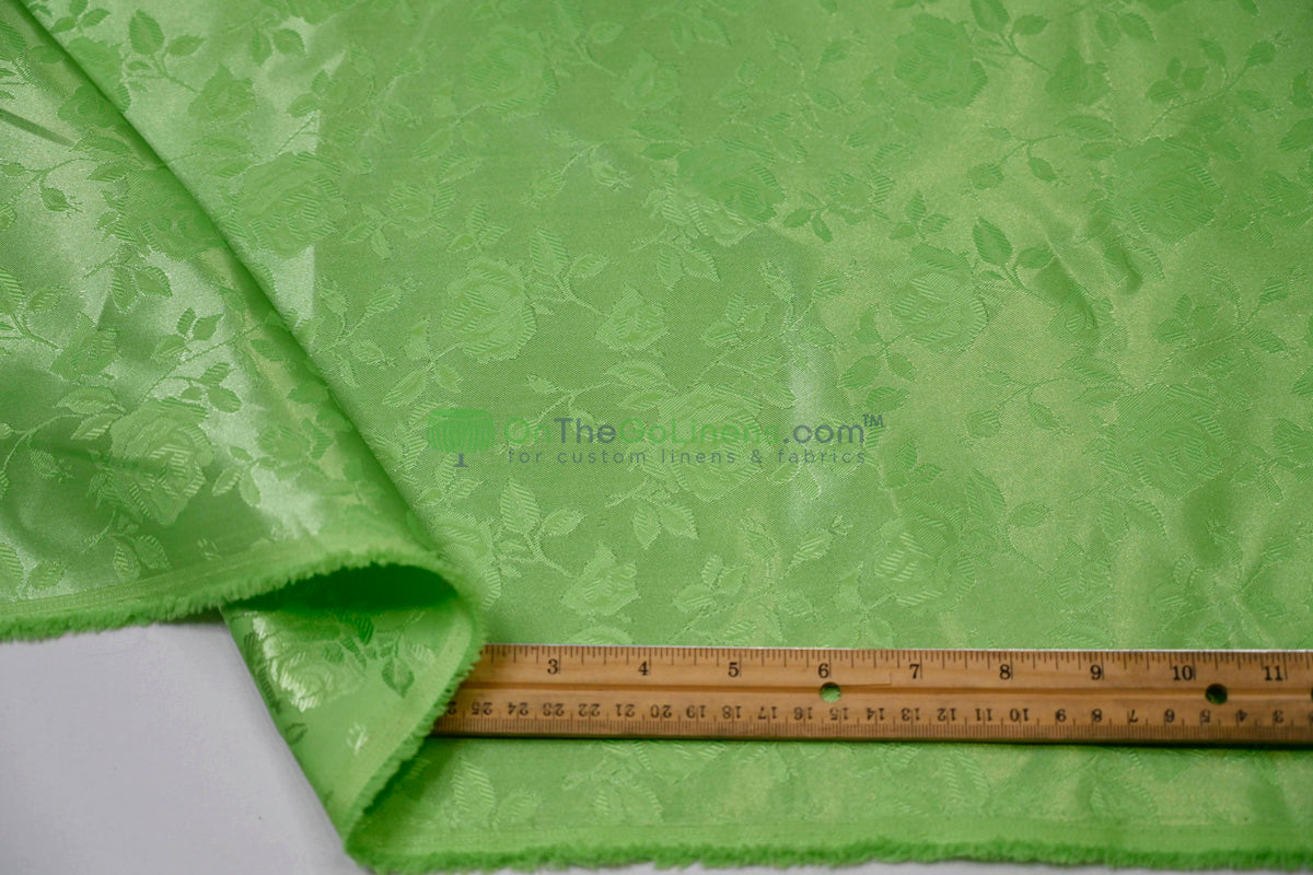 Floral Jacquard Satin Fabric by the Yard | Isabella Floral Jacquard | 60 Wide | Rose Jacquard Satin Fabric |
